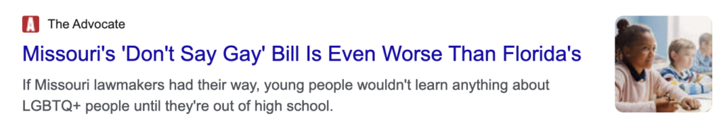 Missouri's 'Don't Say Gay' Bill Is Even Worse Than Florida's